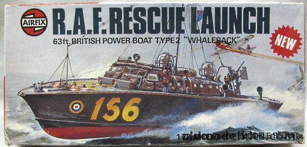 Airfix 1/72 RAF Rescue Launch - 63 Ft British Power Boat Type 2 Whaleback - BAGGED, 05281-2 plastic model kit